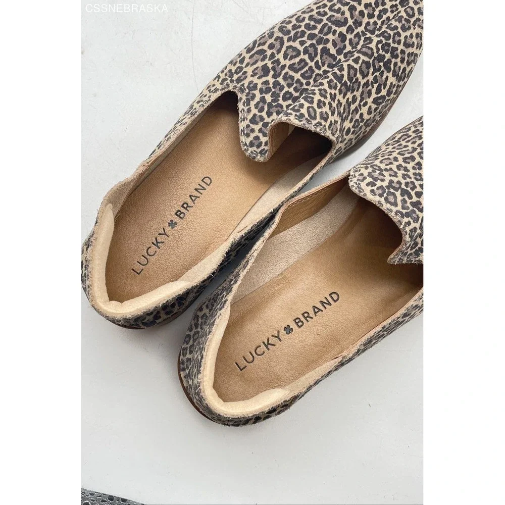 Lucky Brand Tan Women's Cahill Animal Print Leopard Loafers -‎ Size 7.5